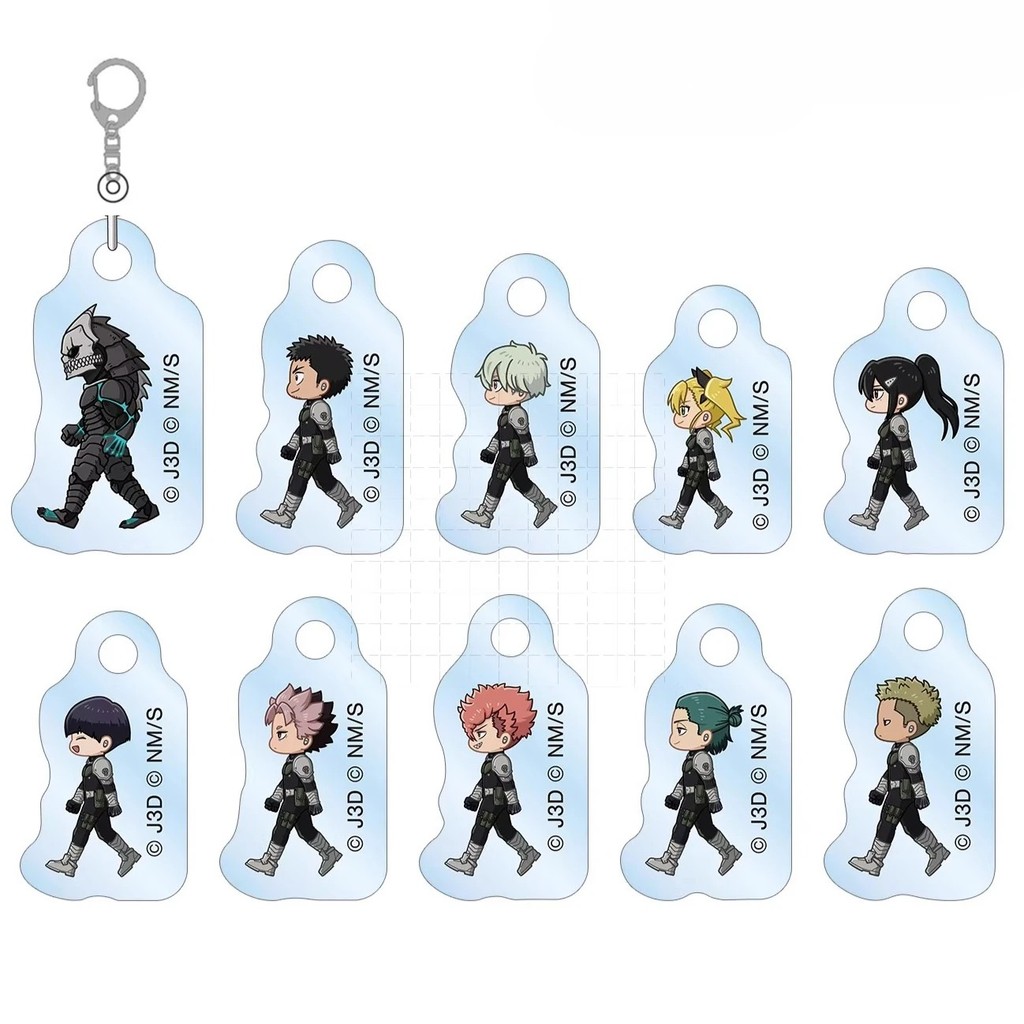 Móc khóa Anime Kaiju No. 8 Kaiju số 8 Kafka Kikoru Hoshina Reno Mica Acrylic Chibi treo balo túi xác