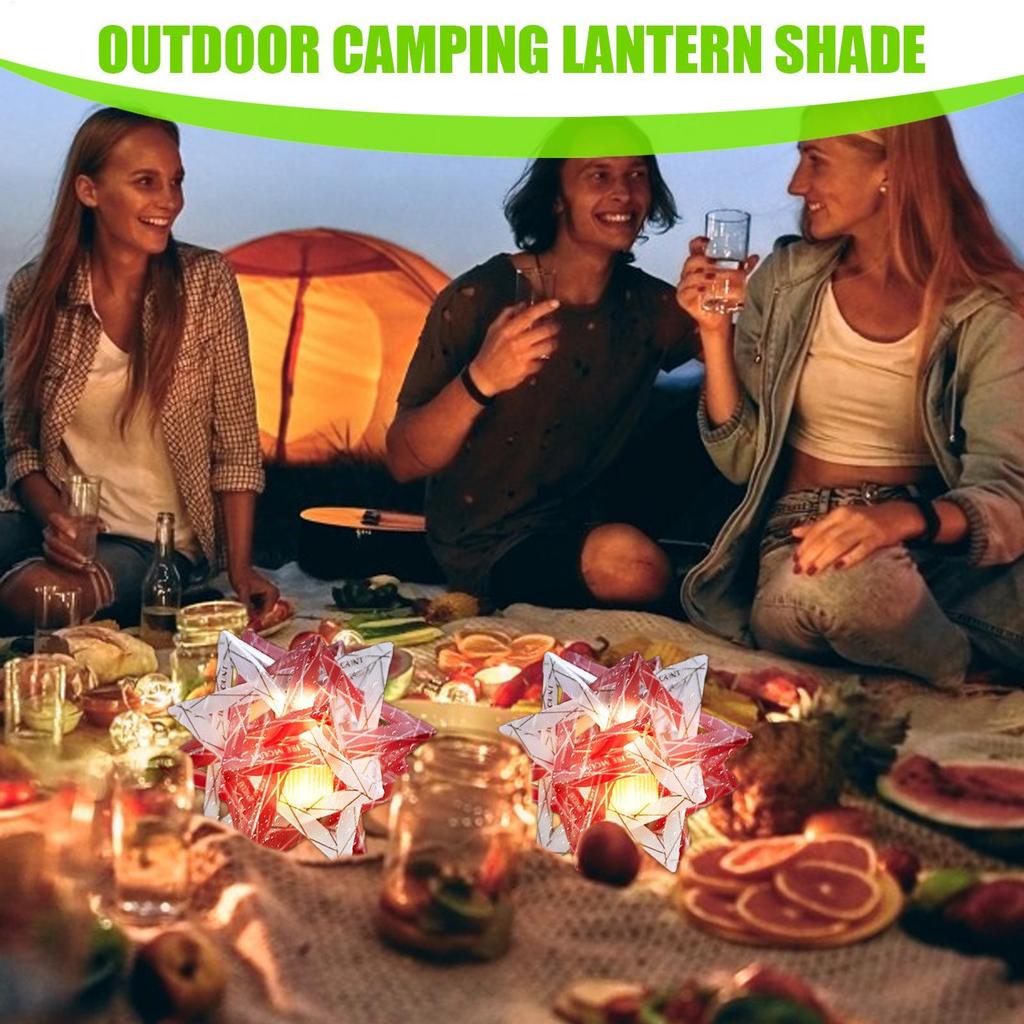 Outdoor Camping Lampshade Waterproof Polestar Camp Lamp Shade Portable Hollow out Lamp Shade Star Or