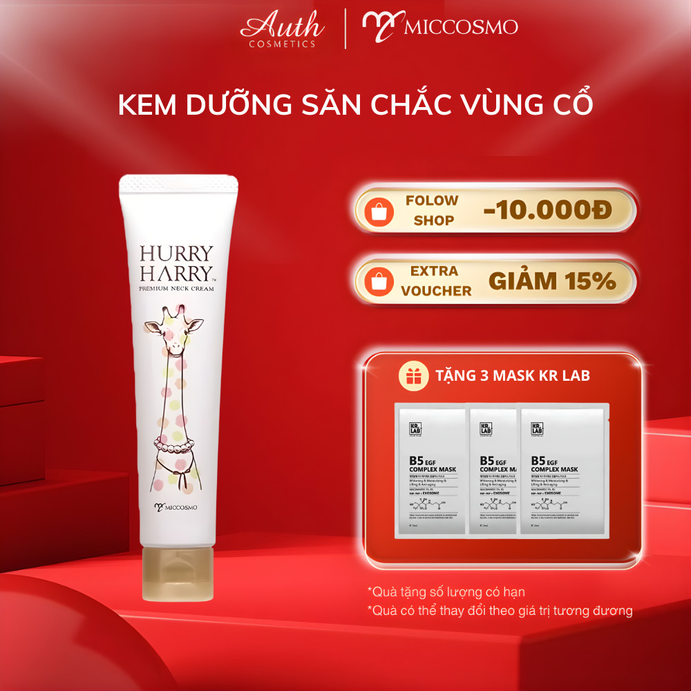 Kem dưỡng ẩm cho vùng cổ Miccosmo Hurry Harry Premium Neck Cream 40g