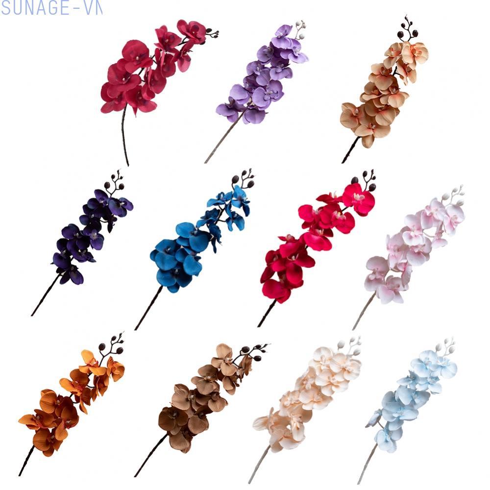 【SUNAGE】DIY Fake Silk Flower Arrangement 9 Heads Phalaenopsis Orchid for Home Decoration【HOT Fashion