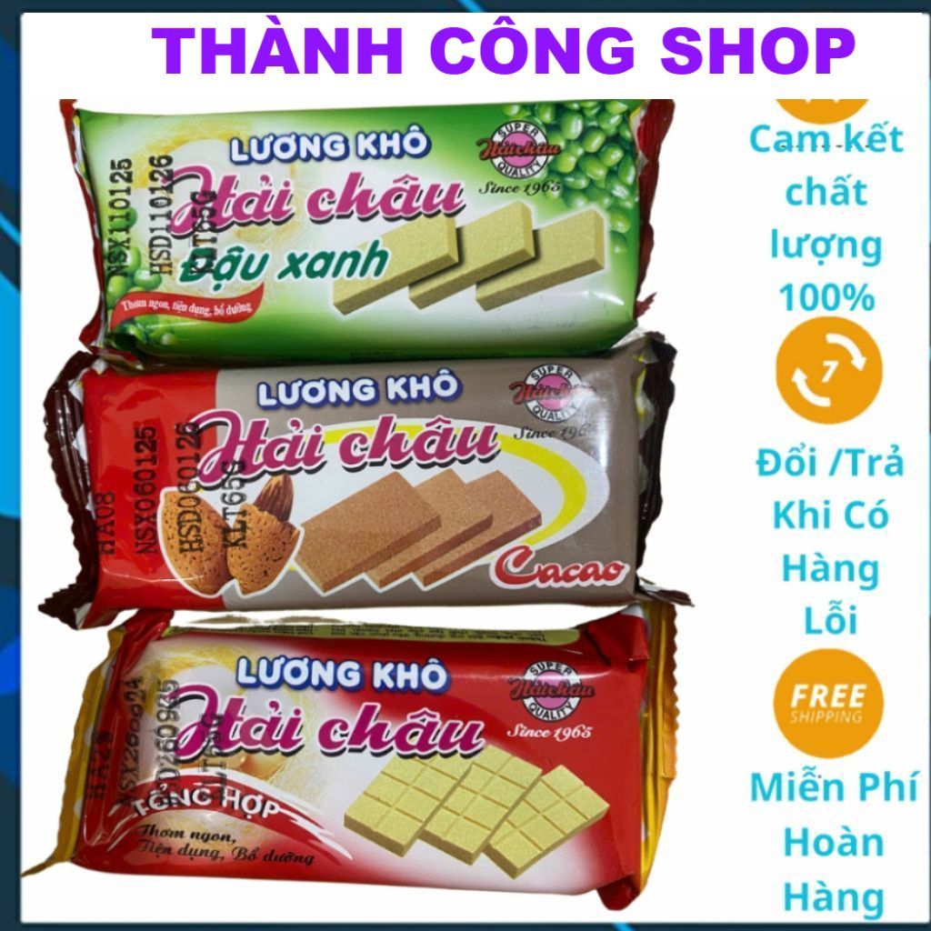 (COMBO 10 GÓI) Lương khô Hải Châu loại 1, lương khô Hải Châu 65g, lương khô ca cao đậu xanh tổng hợp