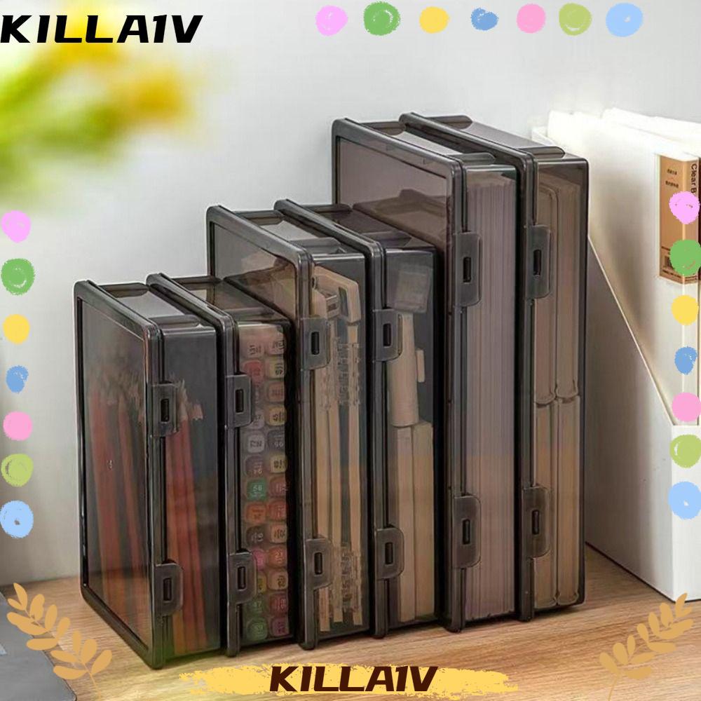 Hộp đựng hồ sơ KILLA1V A4, Hộp lưu trữ chứng chỉ A4 trong suốt, Nhựa thực tế Đa chức năng chống bụi 