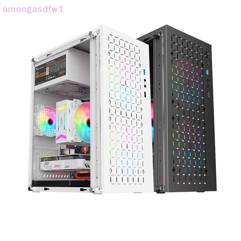Amongasdfw1 Micro ATX / ITX Trong Suốt DIY PC Case Kính Desktopputer Case HDD + SSD ATX Power Supply