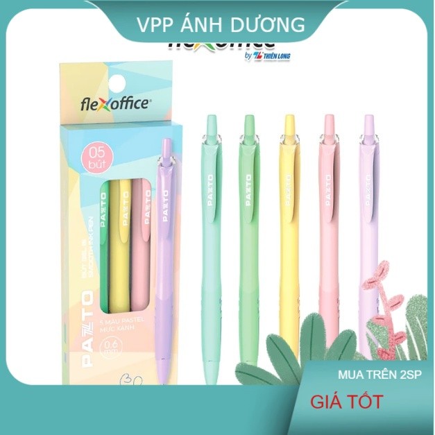 Bút bi Thiên Long Flexoffice Pazto FO-GELB039/VN ngòi 0.6 mực gel xanh dương