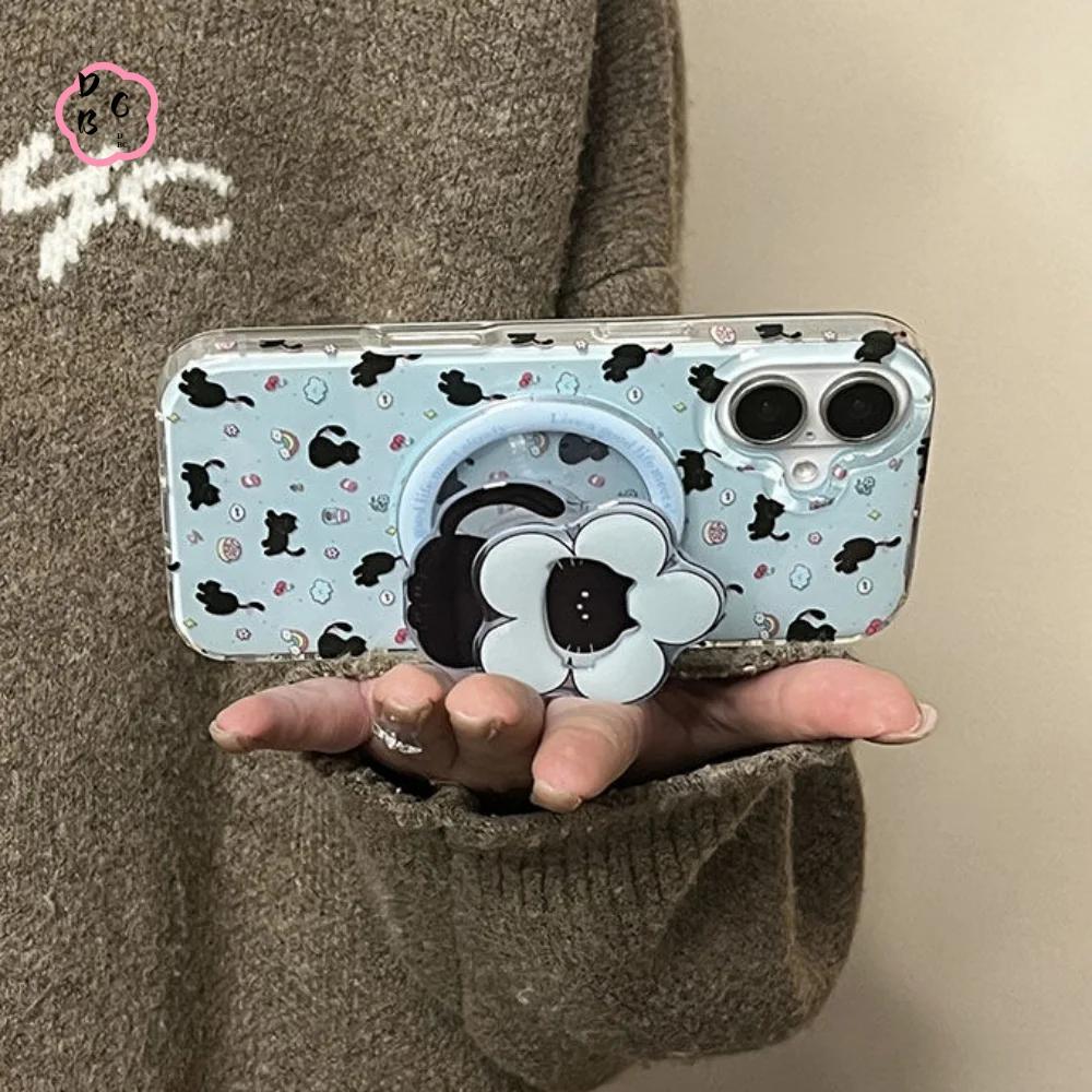 Giá đỡ điện thoại từ tính hình mèo đen - Griptok cho iPhone Pad Magsafe