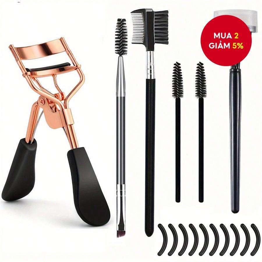 Bộ Uốn Mi 6 Trong 1 Cho Nữ Với Dụng Cụ Uốn Mi Và Lược, Lược Tách Mi, Cọ Mascara, Cọ Và Lược Lông Mày