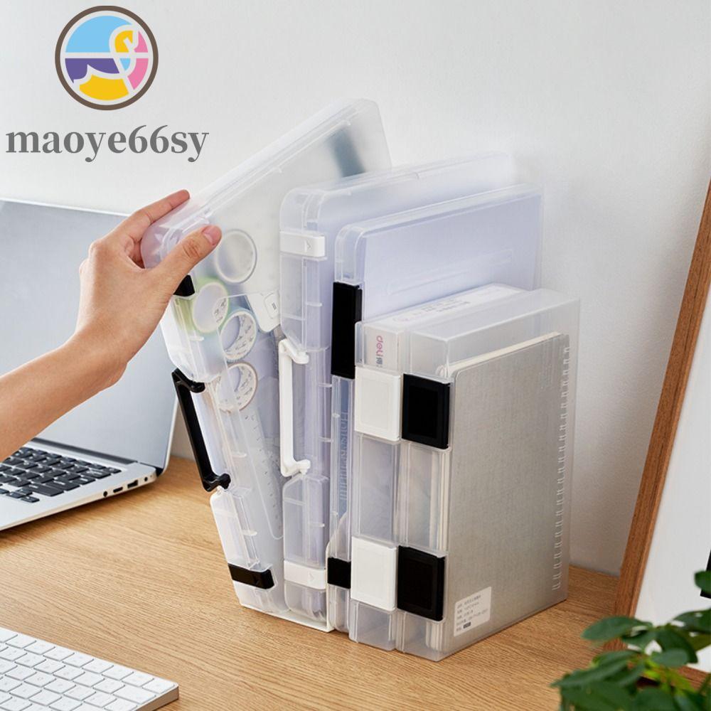 Hộp đựng tệp MAOYE66SY A4, Hộp đựng a5 bền di động, Thư mục văn phòng phẩm trong suốt Hộp lưu trữ tệ
