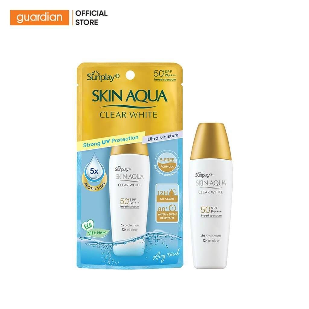 Sữa Chống Nắng Hỗ Trợ Dưỡng Da Trắng Mịn Sunplay Skin Aqua Clear White SPF50 PA+++ 25gr