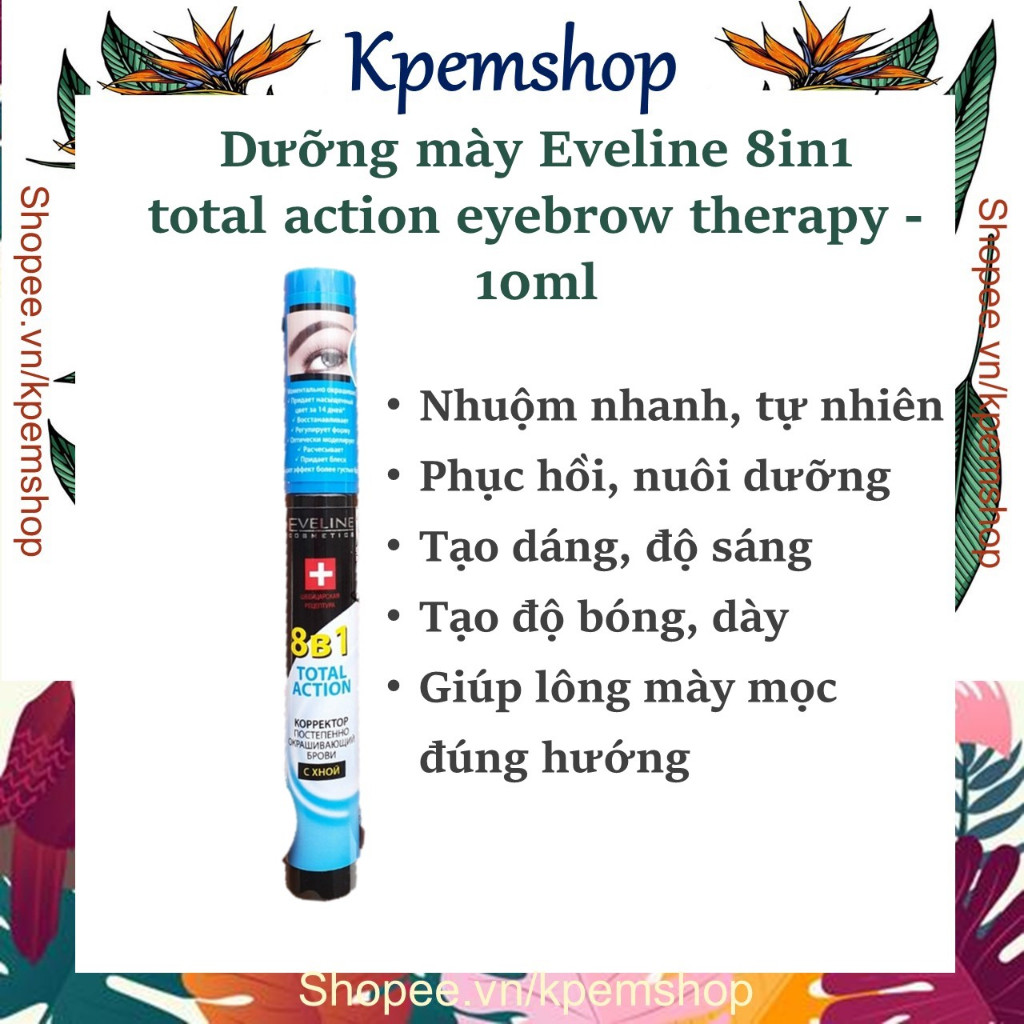 Dưỡng Mày Eveline 8B1 Total Action Eyebrow Therapy 10ml