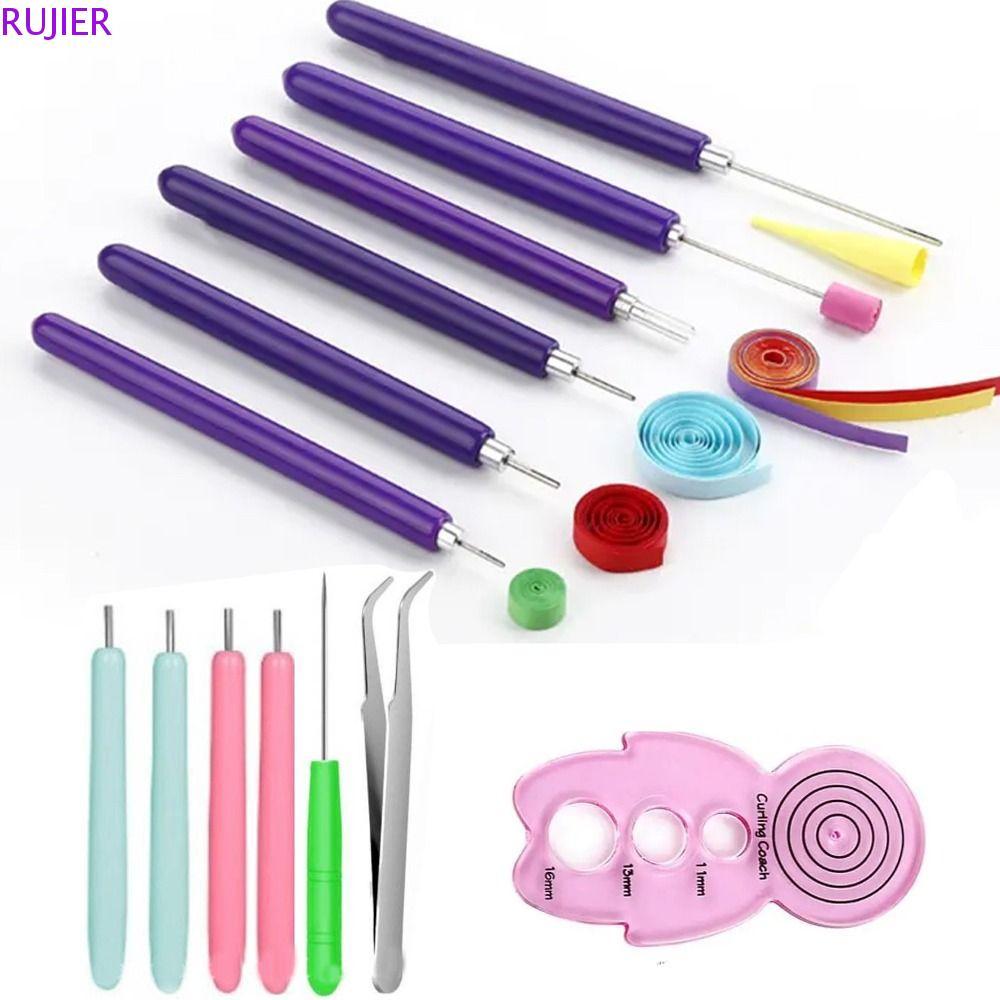 RUJIER 12 Bộ Kim Quilling, Giấy Thủ Công Đa Kích Thước Giấy Quilling Dụng Cụ, Thực Tế Quilling Có Rã