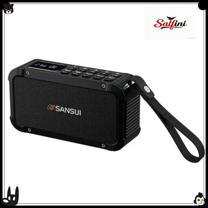 Loa Bluetooth không dây di động SANSUI F63 Đài FM Loa siêu trầm HI-FI ngoài trời Hỗ trợ đầu ra tai n