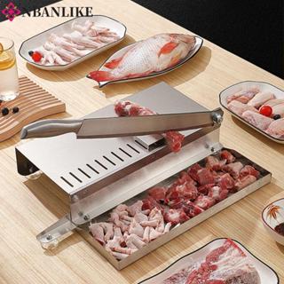 Máy thái thịt NBANLIKE, Máy cắt xương bằng thép không gỉ có thể điều chỉnh độ dày, Hướng dẫn sử dụng đa chức năng có khay lưu trữ Máy cắt thịt cừu chống gỉ Lẩu
