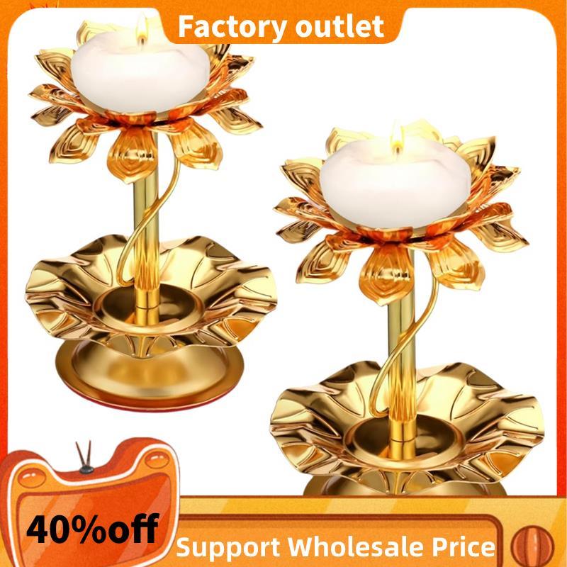 Kim Loại Cho Diwali Sen Nến 2 Chiếc Diya Cho Diwali Pooja Ghee Đèn Trang Trí