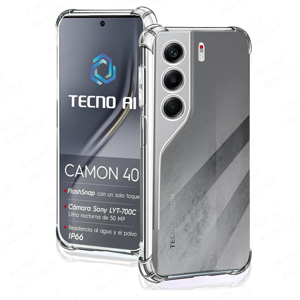 Dành Cho Tecno Camon 40 Pro 5G 4G Camon40 4G Vỏ Điện Thoại Silicon Trong Suốt Mềm Cho Tecno Camon 40
