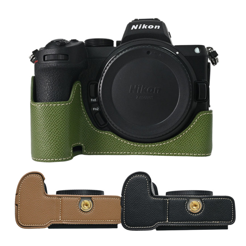 Da PU Bảo Vệ Camera Nửa Túi Cầm Dành Cho Nikon Z7 Mark II Z6 Mark II Z5II Z7 Z6 Z5 Túi Máy Ảnh Vỏ Bả