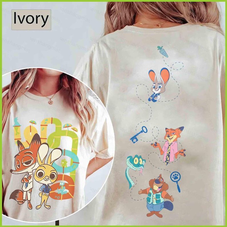 PS2 Zootopia 2 JUDY NICK 110cm-6XL Áo thun ngắn tay áo thun 110cm-6XL SP2