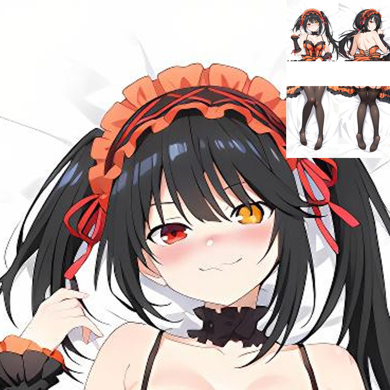 Anime Date A Live Tokisaki Kurumi Dakimakura In hai mặt Vỏ gối cỡ thật 59 "50x150cm