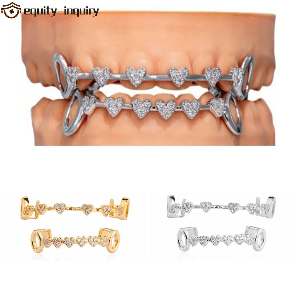 EQUIPY GRILLZ - Răng Grillz Hip Hop với Kim Cương Giả Mạ Chân Không, Perfect cho Cosplay và Làm Quà 