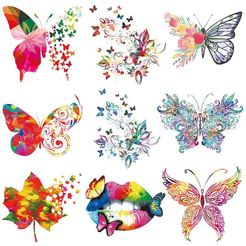 Màu Bướm Truyền Nhiệt Họa Tiết Truyền Nhiệt In Quần Áo Truyền Nhiệt In Offset In logo Có Thể Giặt Nh