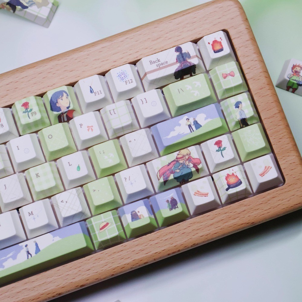 Howl 's Moving Castle Keycaps Cherry / MOA Profile 120 + Phím PBT Anime Dye Thăng hoa Keycap Cơ Woot