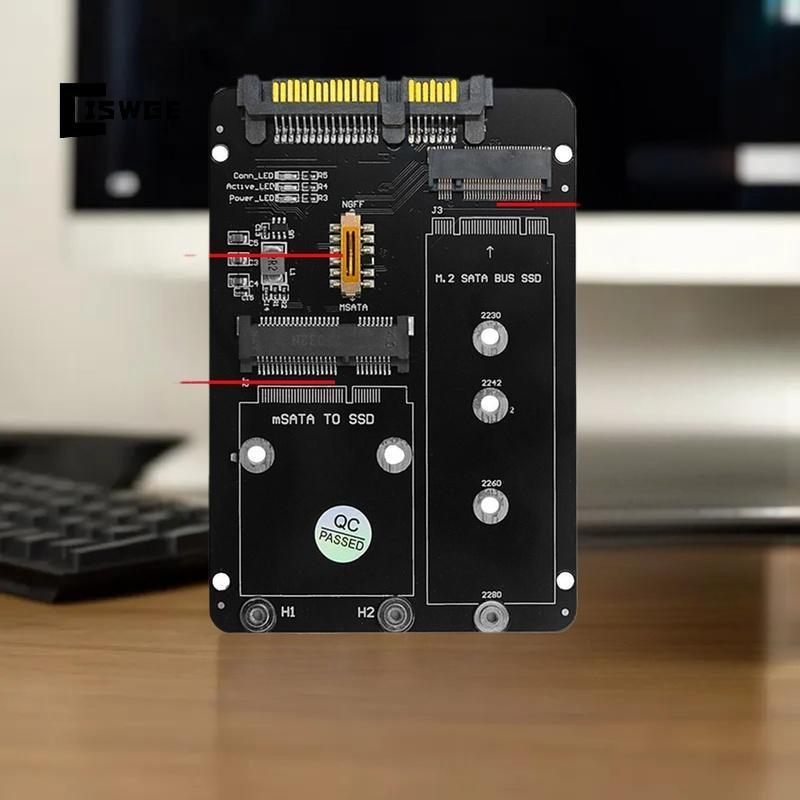 [CISWGE] 1 Bộ 2 trong 1 MSATA M.2 NGFF sang SATA USB Riser Card M.2 NGFF sang SATA Adapter MSATA san