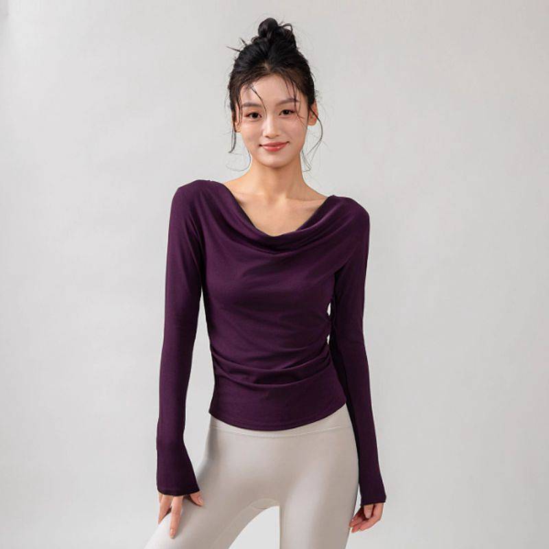 Long Sleeve Slim Fit Pure Want All-Match Slimming Outer and Inner Wear Beautiful Long Sleeve Pilates