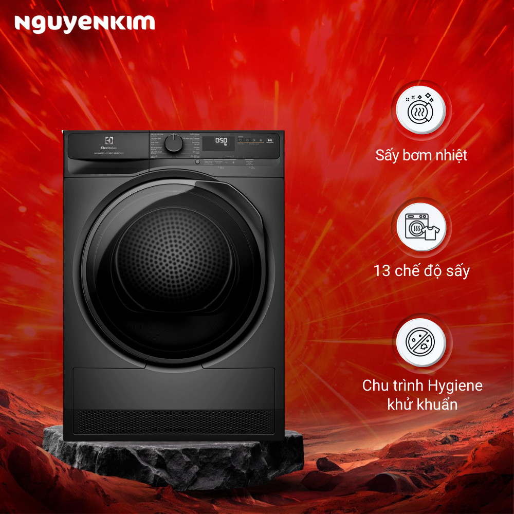 Máy sấy quần áo bơm nhiệt Electrolux 8 kg EDH803J5SC