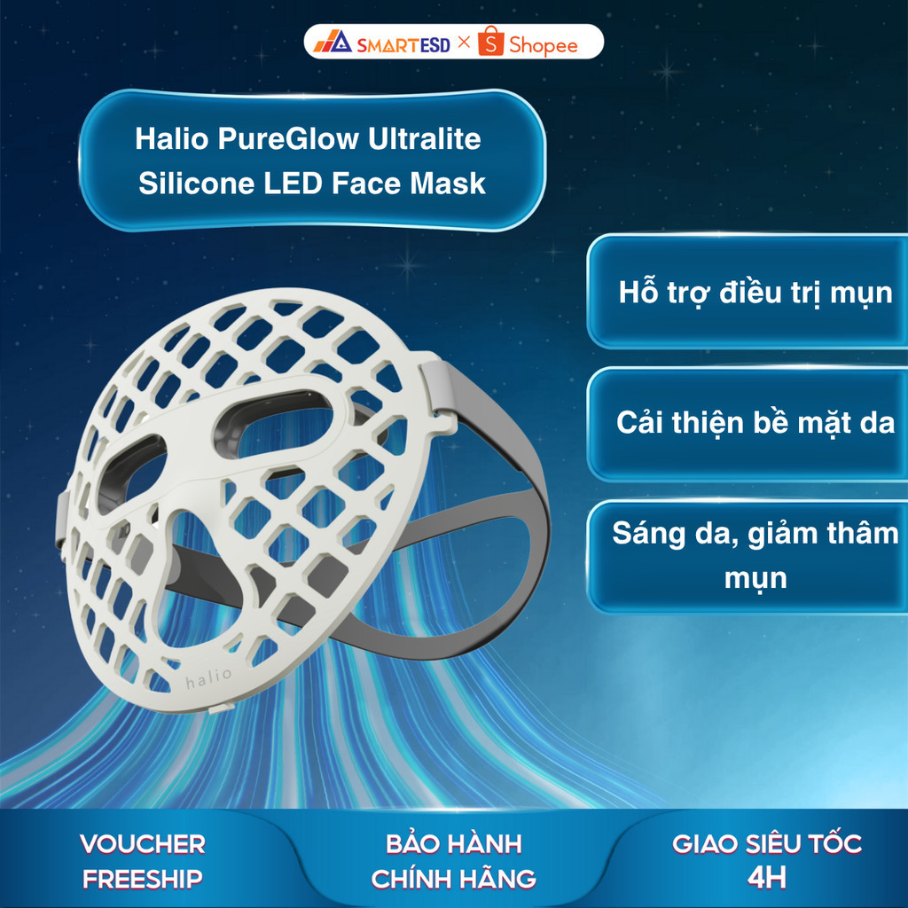 [KOL/KOC] Mặt nạ ánh sáng sinh học Halio PureGlow Ultralite Silicone LED Face Mask