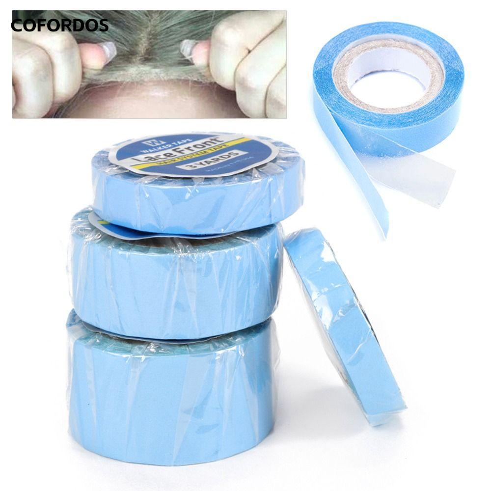 COFORDOS 3Yards / Cuộn Keo dán phía trước ren, Băng keo giả siêu bền, Băng keo hệ thống tóc màu xanh