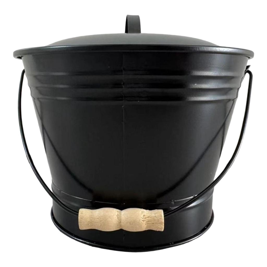 Lò Sưởi LOVIVER Xô Tro Cao Cấp Có Nắp Độ Bền Thực Tế Lò Sưởi Dụng Cụ Xô Than Kim Loại Cho Lò Lửa Bếp