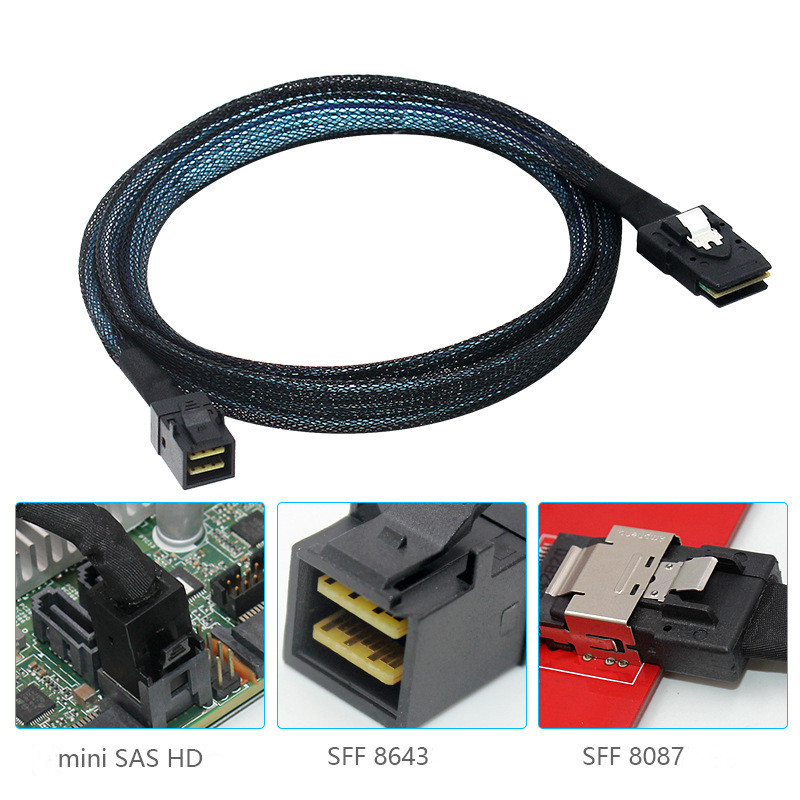 Cáp SFF-8643 đến SFF-8087, Cáp dữ liệu Mini SAS HD 36Pin sang Mini SAS 36Pin, Dây lưu trữ máy chủ nộ
