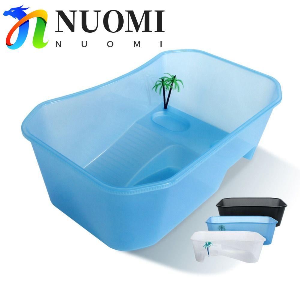  NUOMI NUOMI Rùa Vivarium Box, Basking Ramp Water Land Dual Use Turtle Aquarium, Hộp Ăn Cá Vàng Nhựa