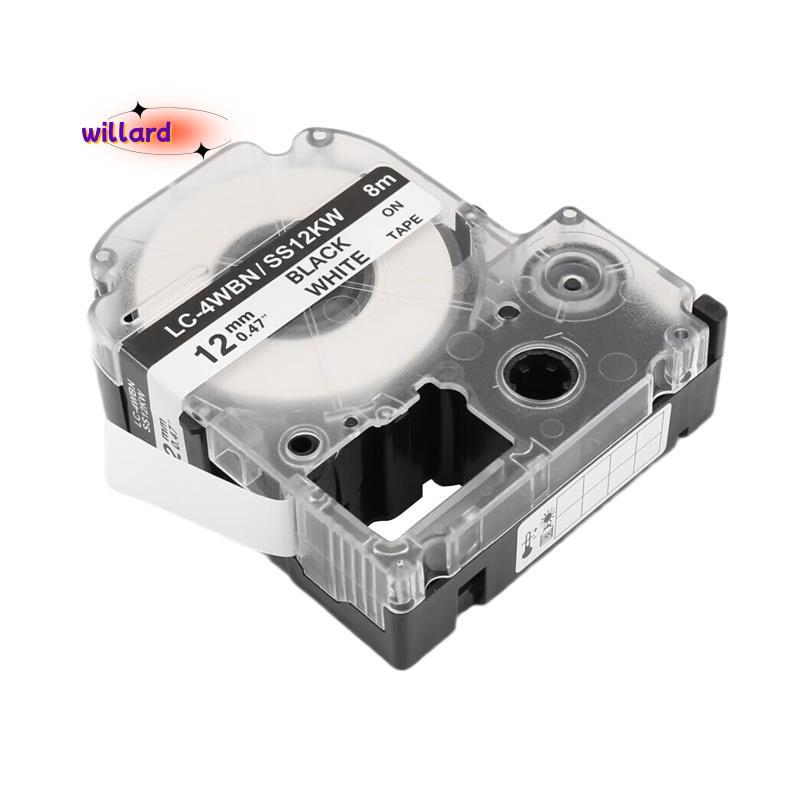5 Gói Thay Thế -4WBN LC-4WBN9 (SS12KW) Băng Nhãn Cho LabelWorks LW300 LW400 LW500 LW700 Đen Trên Trắ
