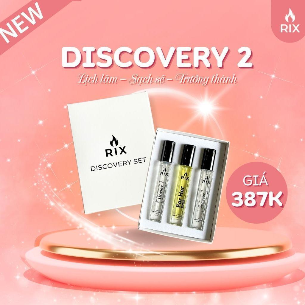 (Mua 2 giảm 50%) Set Nước Hoa RIX Discovery 2 - Bộ Trải Nghiệm For Her, For Her Rosie & Unisex