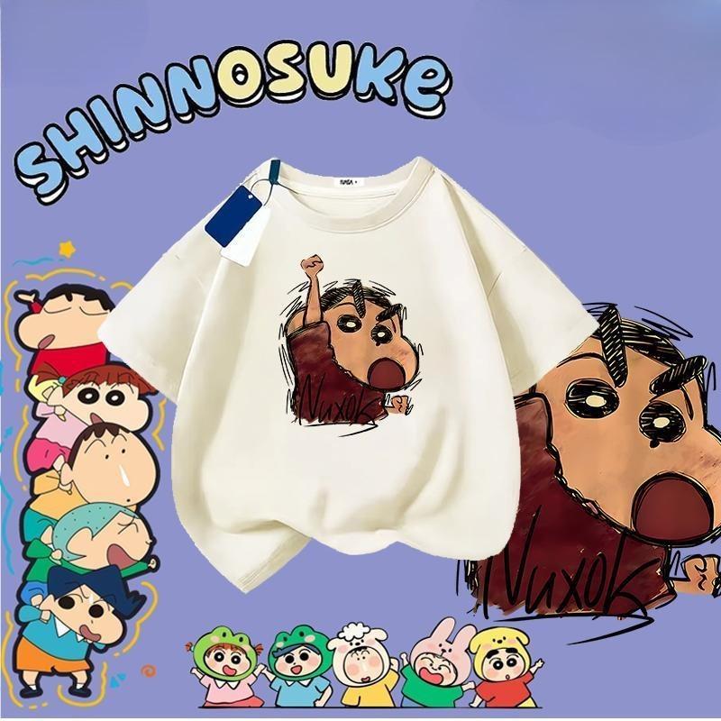 90-150 size, 8-12 years, cartoon, Crayon Shin-chan shirt, absorb