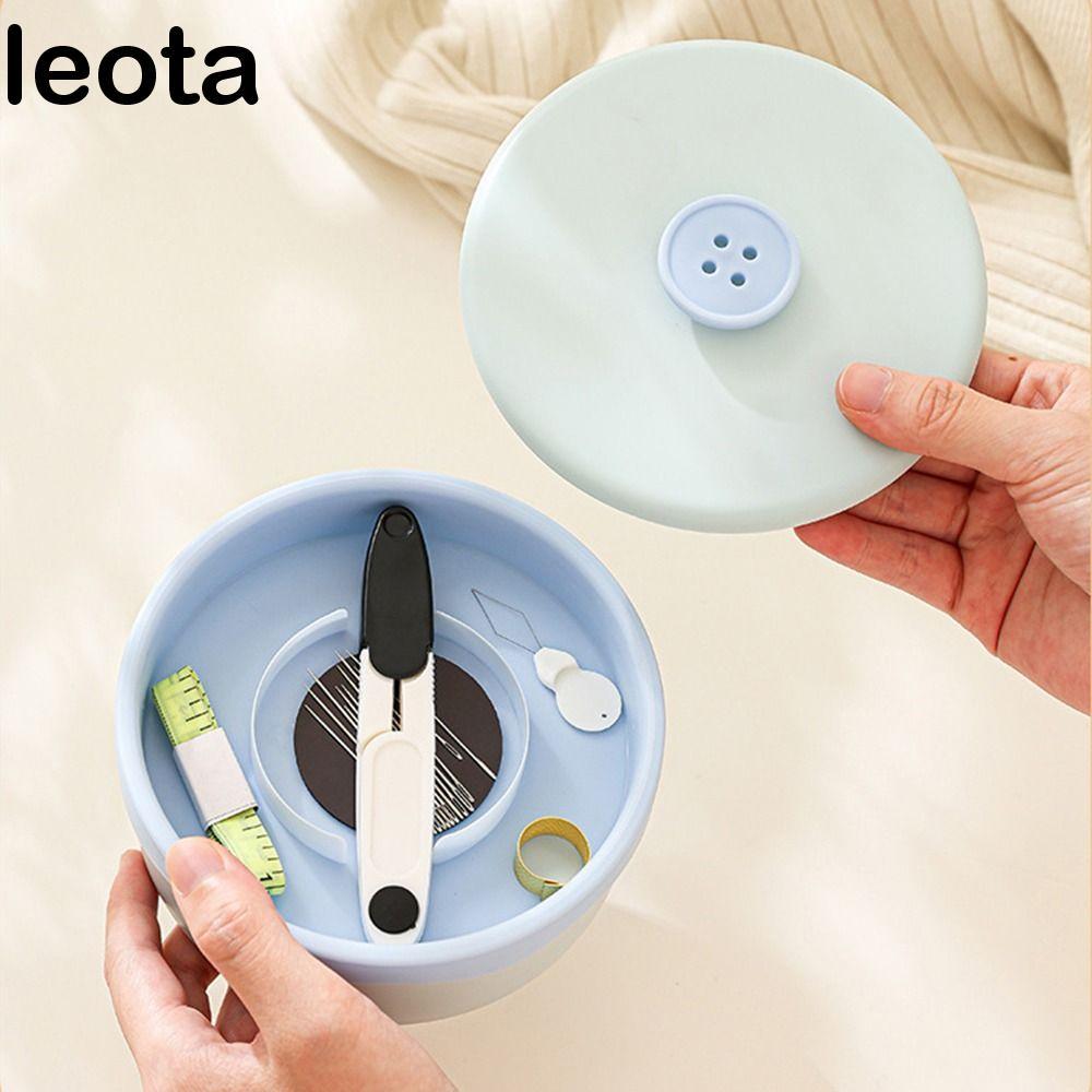 LEOTA DIY Hộp May Bộ, Kim May Tay Sợi Chỉ Kim Hộp Chỉ Kim, Băng Đo Đa Năng Tiện Lợi Thimble May Đồ T