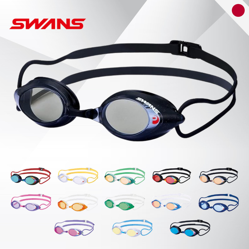 SWANS Japan SRX-PAF Adult Racing Swim Goggles - Premium Anti-Fog FINA Approved