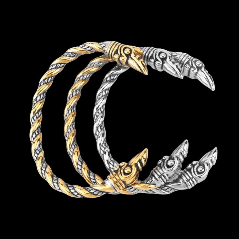 Vòng tay MISUPS Raven thép không gỉ, thiết kế raven ba màu, phù hợp phong cách cổ điển và Bắc Âu