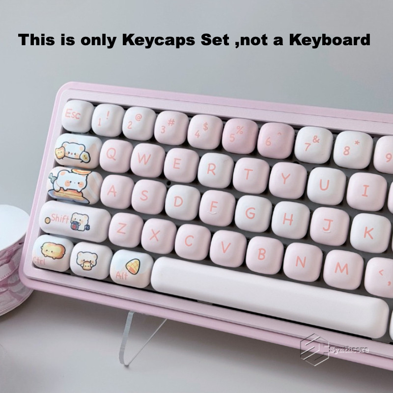 Pink Pig Keycaps MOG Tròn Hấp Cao Bánh Mì Hình Chiikawa Dễ Thương MAC Bàn Phím Cơ Keycaps Nhuộm Thăn