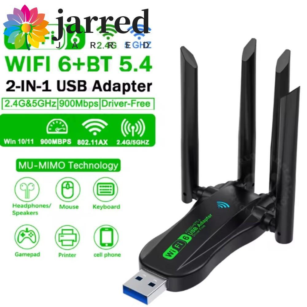 Bộ chuyển đổi USB WiFi6 băng tần kép JARRED, AX900 Bluetooth 5.4 900Mbps WiFi Dongle, Tốc độ cao 2.4
