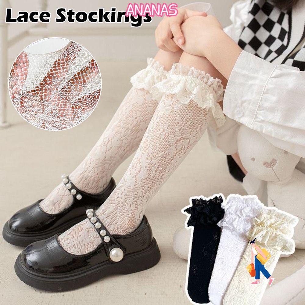 Tất ANANAS Lolita, Tất ren lưới Cotton Spandex, Tất lưới rỗng