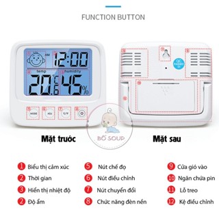 Nhiệt kế đo độ ẩm, máy đo nhiệt độ phòng cho bé