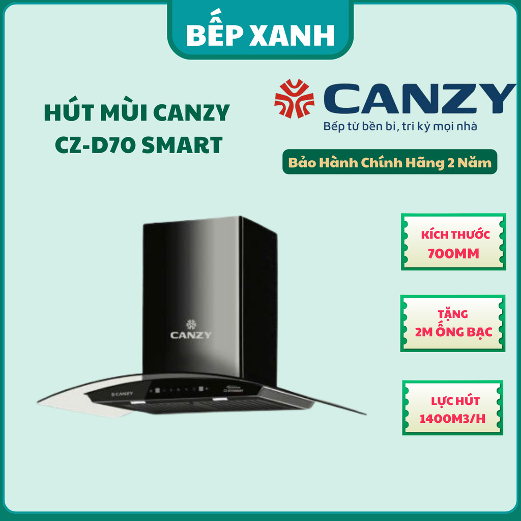 Máy hút mùi CANZY D70SMART | Cảm biến vẫy tay thông minh | Tự làm sạch động cơ | Bảo hành 2 năm