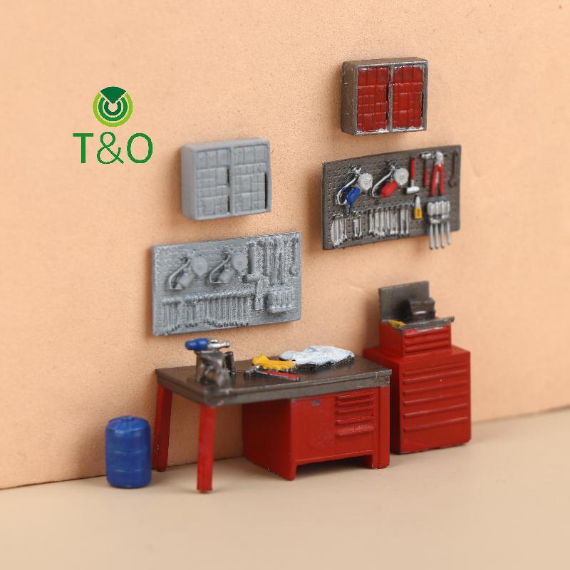 [T & O-t] Băng ghế công cụ tỷ lệ 1 / 64 / Pegboard Model Garage Scene Display Prop Phụ kiện Bộ sưu t