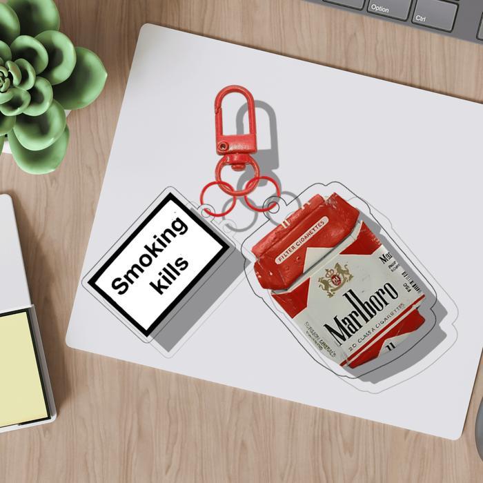 Keychain Sm*king K*lls on Acrylic Frame | Gantugan Kunci UV Printed 2 sisi on 3 mm Acrylic Frame - M