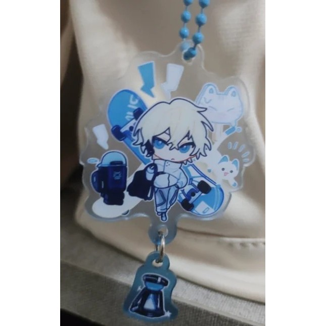Móc khóa Punishing Gray Raven PGR Lee Skateboard Mica Acrylic Anime dễ thương xinh xắn trang trí bal