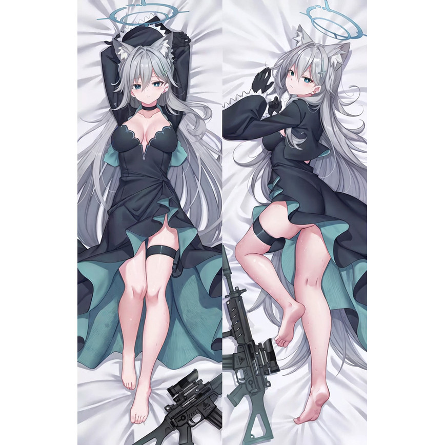 Dakimakura Xanh Lưu Trữ Sunaokami Shiroko Ôm Thân Gối Anime Gối Đệm