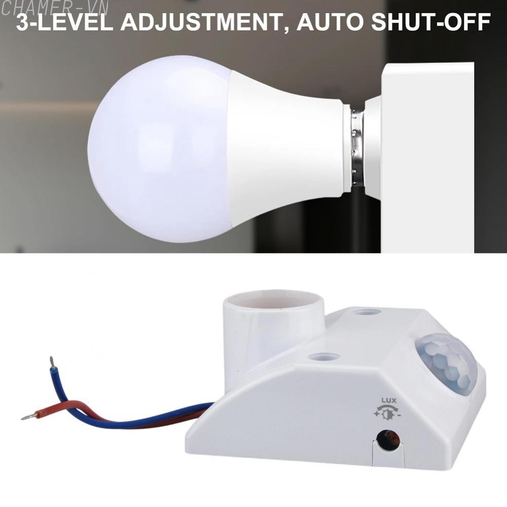 【CHAMER】IR Motion Sensor Switch with E27 Screw Base Compatible with LED CFL Incandescent【HomeLiving】