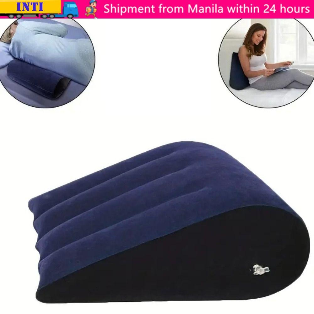 Gối Silicon INTI, Đệm Ma Thuật Tam Giác Xanh + Đen, Cặp Đôi PVC Mềm Bơm Hơi Gối Nhà