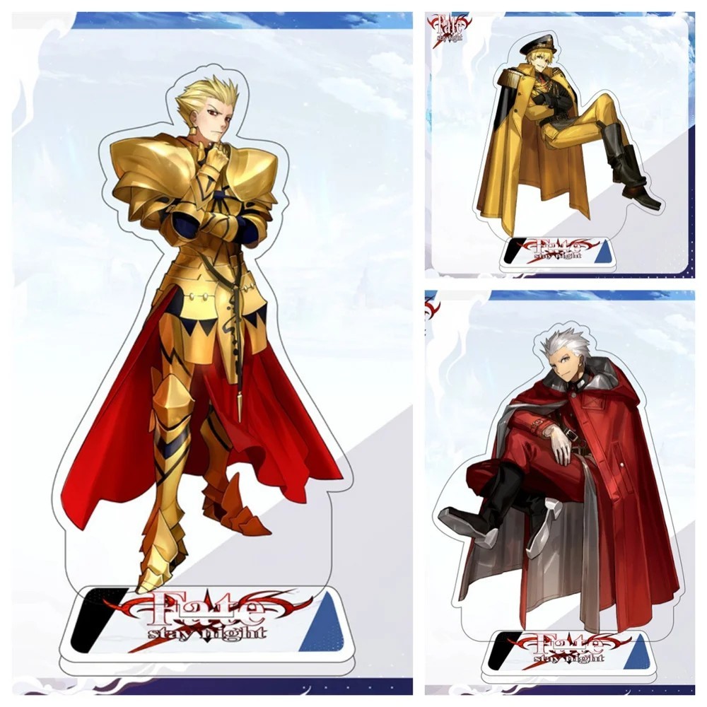 Standee anime Fate Stay Night Fate Grand Order mô hình Acrylic 15cm Gilgamesh Archer Emiya trang trí